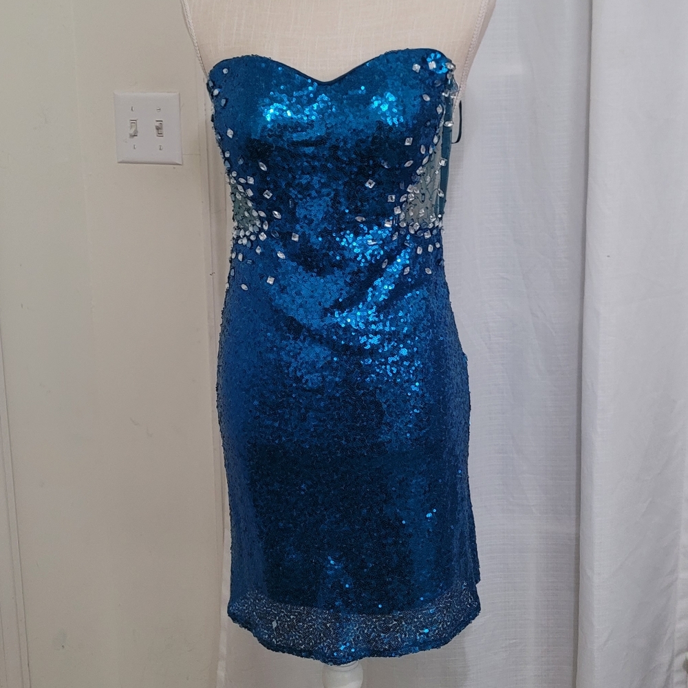 Blue Sequin Dress